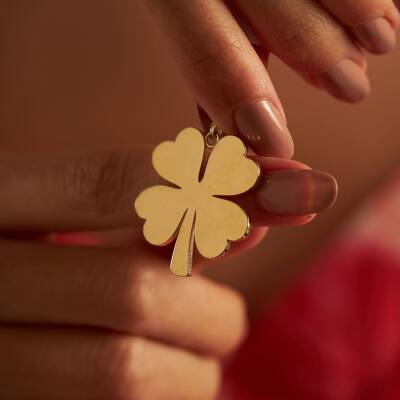 Yonca Altın Kolye Ucu - 1