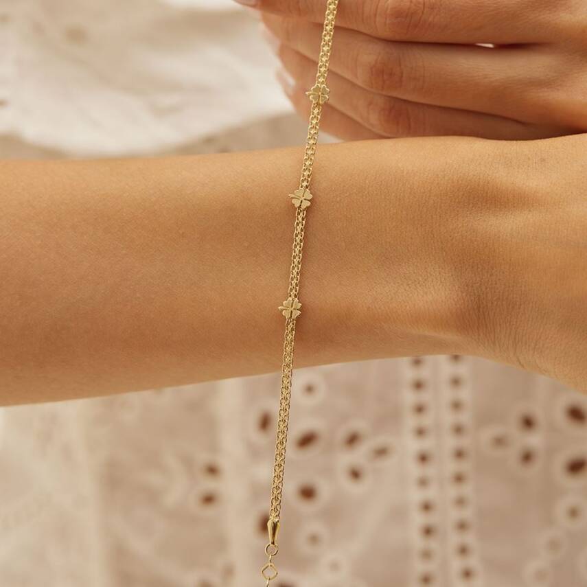 Yonca Dizili Altın Zincir Bileklik - Semih Haşhaş Kuyumculuk