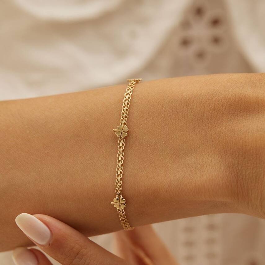 Yonca Dizili Altın Zincir Bileklik - Semih Haşhaş Kuyumculuk (1)