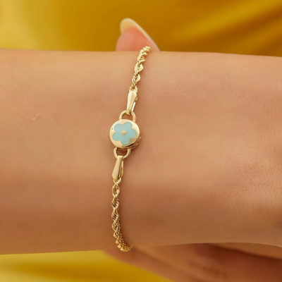 Yonca Model Altın Mineli Bileklik - 1