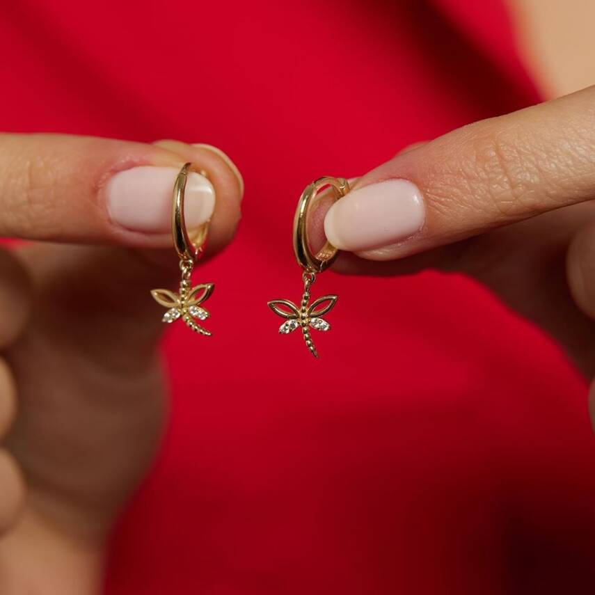 Yusufçuk Sallantılı Halka Altın Küpe - Semih Haşhaş Kuyumculuk