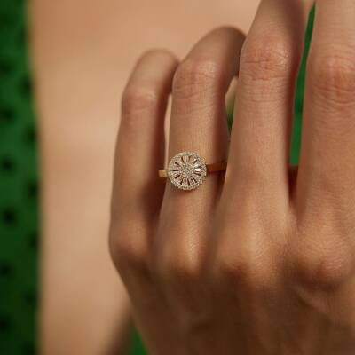 Yuvarlak Baget Altın Yüzük - 1