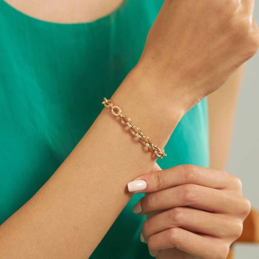 Yuvarlak Halkalı Altın Zincir Bileklik - Semih Haşhaş Kuyumculuk