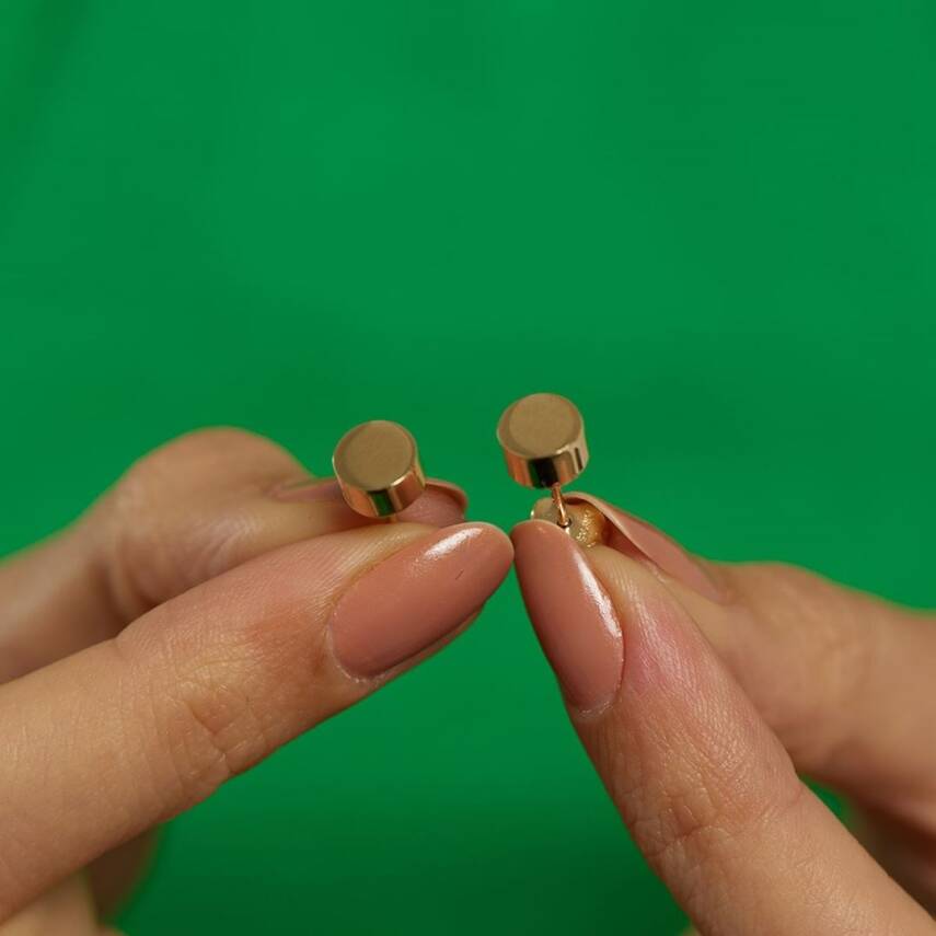 Yuvarlak Plaka Altın Küpe - Semih Haşhaş Kuyumculuk (1)