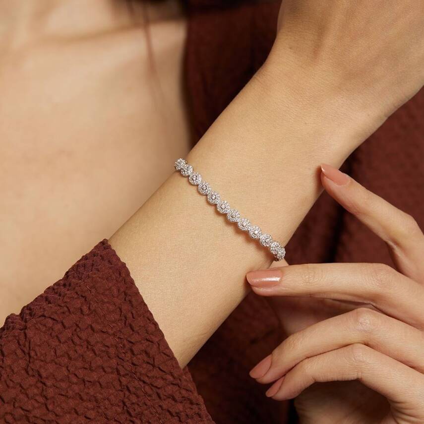 Yuvarlak Taşlı Altın Tasarım Bileklik - Semih Haşhaş Kuyumculuk