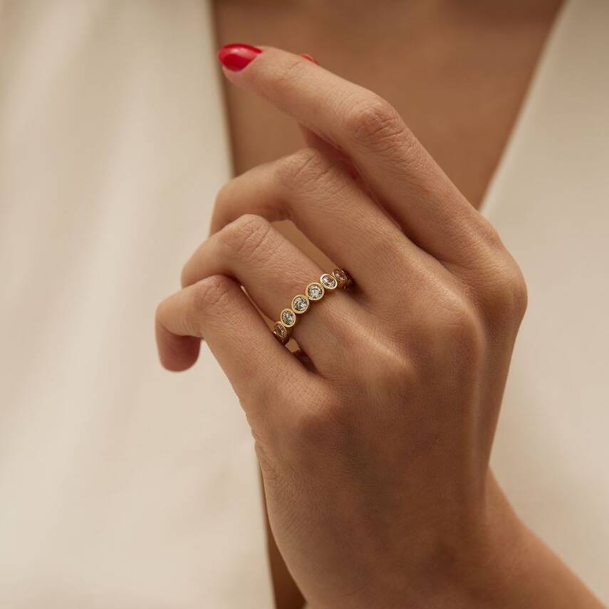 Yuvarlak Taşlı Altın Yüzük - Semih Haşhaş Kuyumculuk