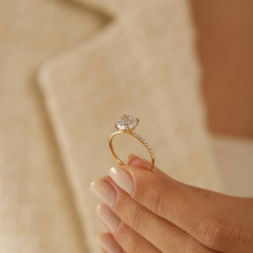 Yuvarlak Tektaş Altın Yüzük - Semih Haşhaş Kuyumculuk (1)