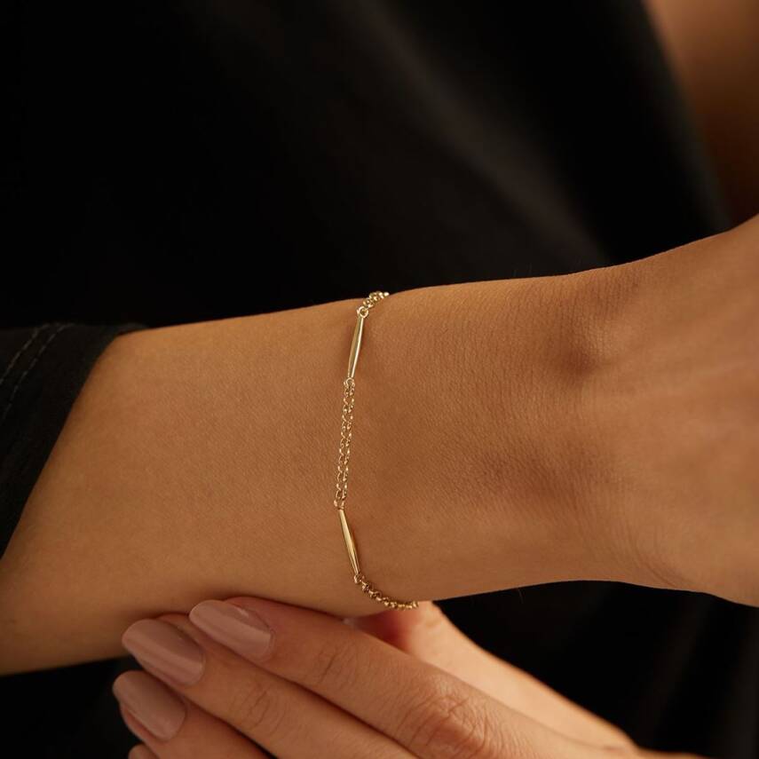 Zincirli Boru Figürlü Altın Bileklik - Semih Haşhaş Kuyumculuk