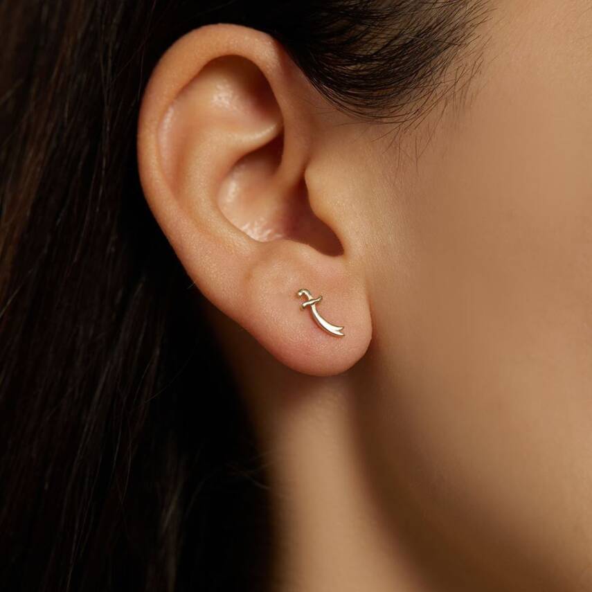 Zülfikar Kılıç Altın Küpe - Semih Haşhaş Kuyumculuk